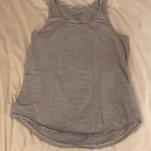 Navy blue and white striped